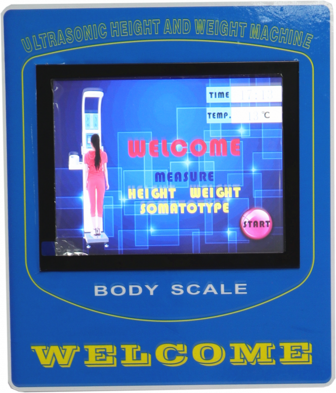 医学BMIの硬貨は印刷および血圧の体脂肪の構成の高さの重量の測定機械を作動させました